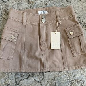 White Fox Boutique Brown Mini Skirt
